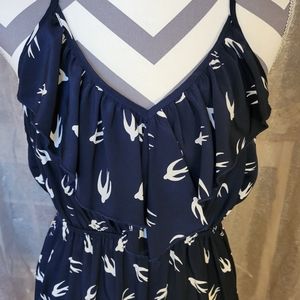 Bee Stitched Navy Blue Patterned Dress